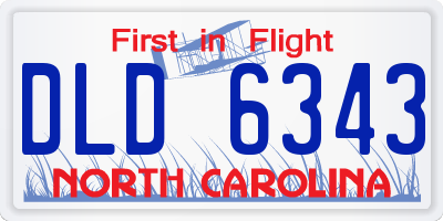 NC license plate DLD6343