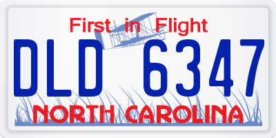 NC license plate DLD6347
