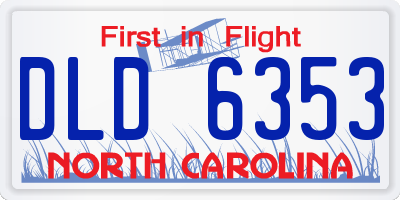NC license plate DLD6353