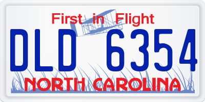NC license plate DLD6354