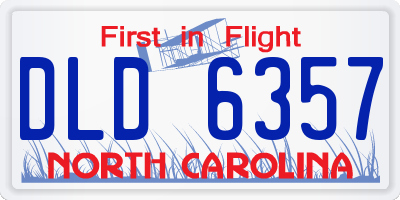 NC license plate DLD6357