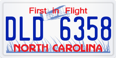 NC license plate DLD6358