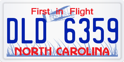 NC license plate DLD6359