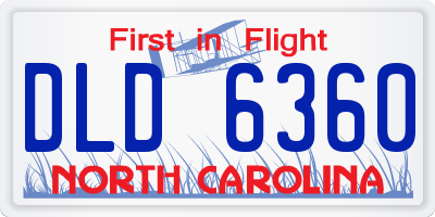 NC license plate DLD6360