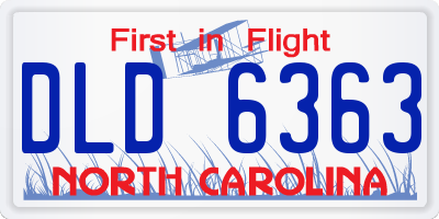 NC license plate DLD6363