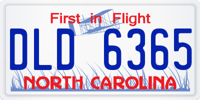 NC license plate DLD6365