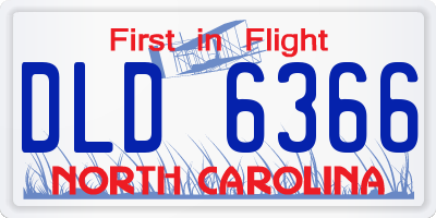NC license plate DLD6366