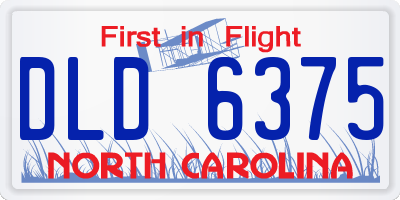 NC license plate DLD6375