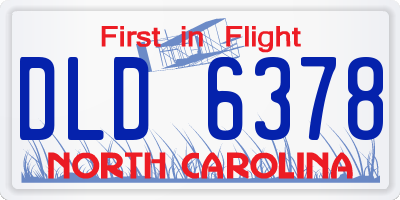 NC license plate DLD6378