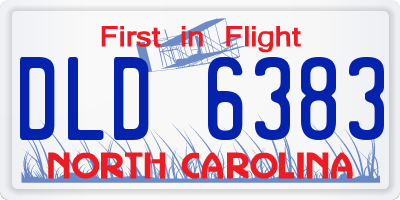 NC license plate DLD6383