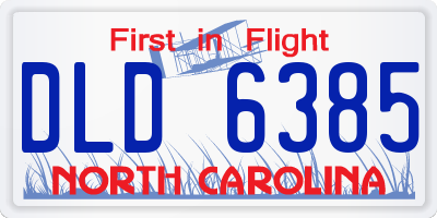 NC license plate DLD6385