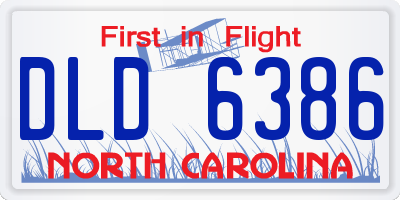 NC license plate DLD6386