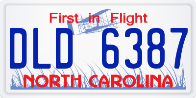 NC license plate DLD6387