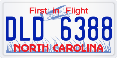 NC license plate DLD6388