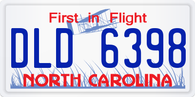 NC license plate DLD6398
