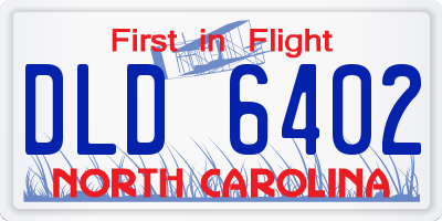 NC license plate DLD6402
