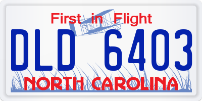 NC license plate DLD6403