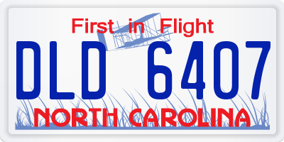 NC license plate DLD6407