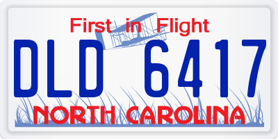 NC license plate DLD6417