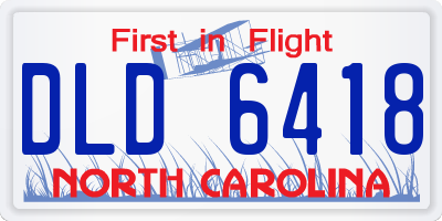 NC license plate DLD6418