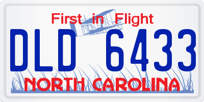 NC license plate DLD6433