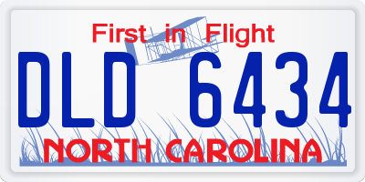 NC license plate DLD6434