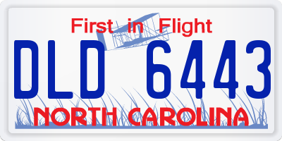NC license plate DLD6443