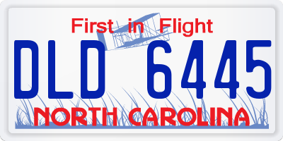 NC license plate DLD6445
