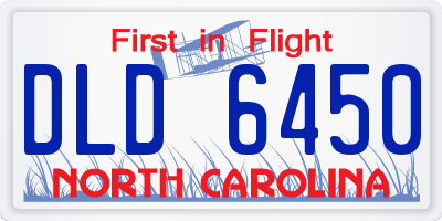 NC license plate DLD6450