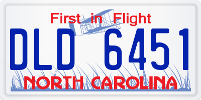 NC license plate DLD6451