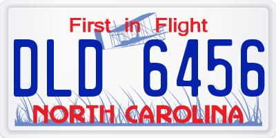 NC license plate DLD6456