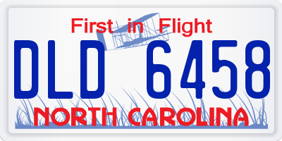 NC license plate DLD6458
