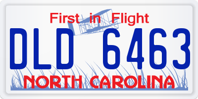 NC license plate DLD6463