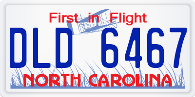 NC license plate DLD6467