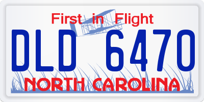 NC license plate DLD6470