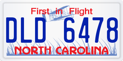 NC license plate DLD6478