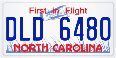 NC license plate DLD6480