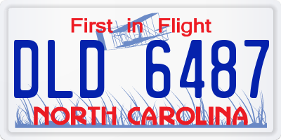 NC license plate DLD6487