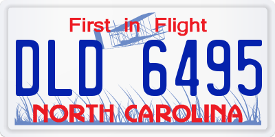 NC license plate DLD6495