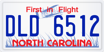 NC license plate DLD6512