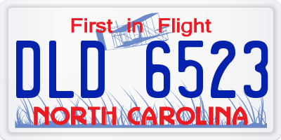 NC license plate DLD6523