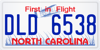 NC license plate DLD6538