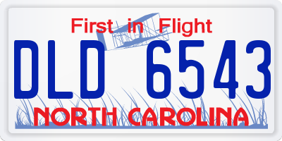 NC license plate DLD6543