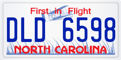 NC license plate DLD6598