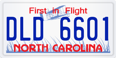 NC license plate DLD6601