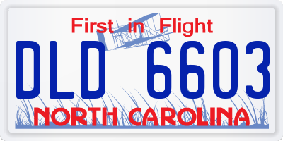NC license plate DLD6603
