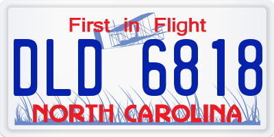 NC license plate DLD6818