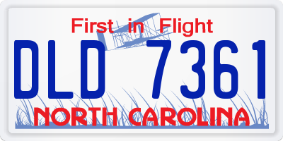 NC license plate DLD7361