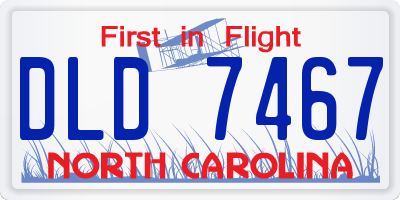 NC license plate DLD7467