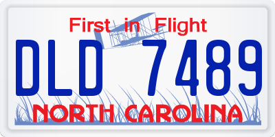 NC license plate DLD7489